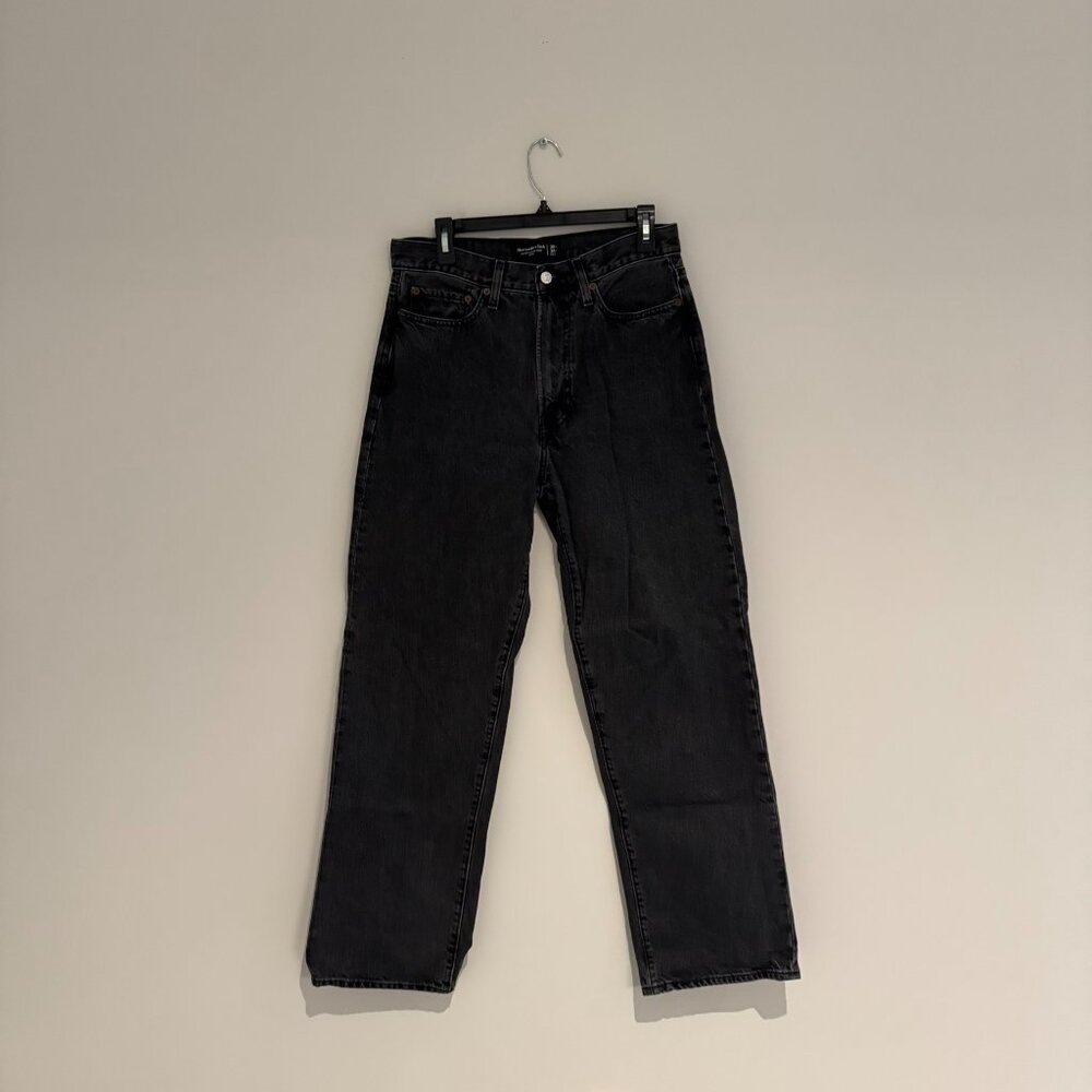 Abercrombie & Fitch Baggy Black Jeans 30x34 Like New